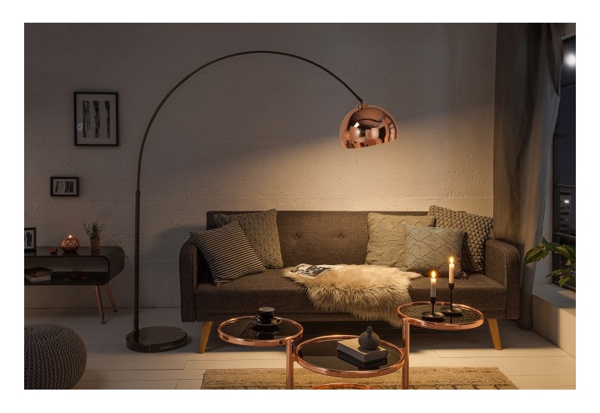 Moderní designová stojací lampa Urbano rose gold