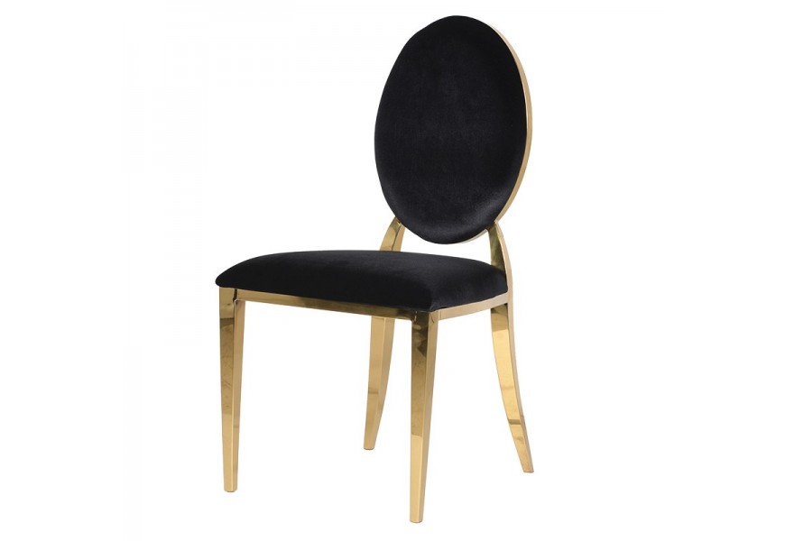 Art-deco designová jídelní židle Shantay s potahem černé barvy 94cm