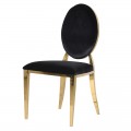 Art-deco designová jídelní židle Shantay s potahem černé barvy 94cm