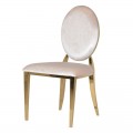 Art-deco designová jídelní židle Shantay s potahem slonovinové barvy 94cm
