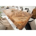 Industriální luxusní jídelní stůl Frida hnědý 160 cm z masivu