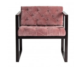 Chesterfield křeslo Alvaro v růžové barvě 70cm