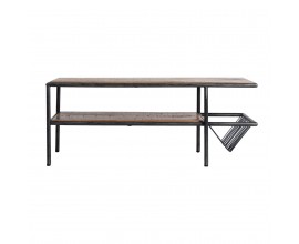 Industriální stylový konferenční stolek Aminta mango z masivu 120 cm