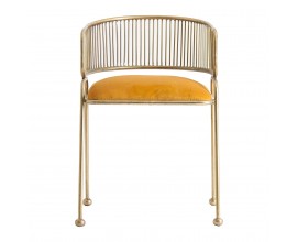 Art-deco designová jídelní židlička Eugene kovová