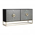 Art-deco jedinečn&yacute; čtyřdveřov&yacute; př&iacute;born&iacute;k Caderina 160 cm se vzorem vyroben&yacute;m z kost&iacute;