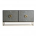 Art-deco jedinečn&yacute; čtyřdveřov&yacute; př&iacute;born&iacute;k Caderina 160 cm se vzorem vyroben&yacute;m z kost&iacute;