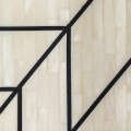 Moderní barová skříňka Diodato z MDF a kovu bílo-černá 100 cm se vzorem vyrobeným z kostí