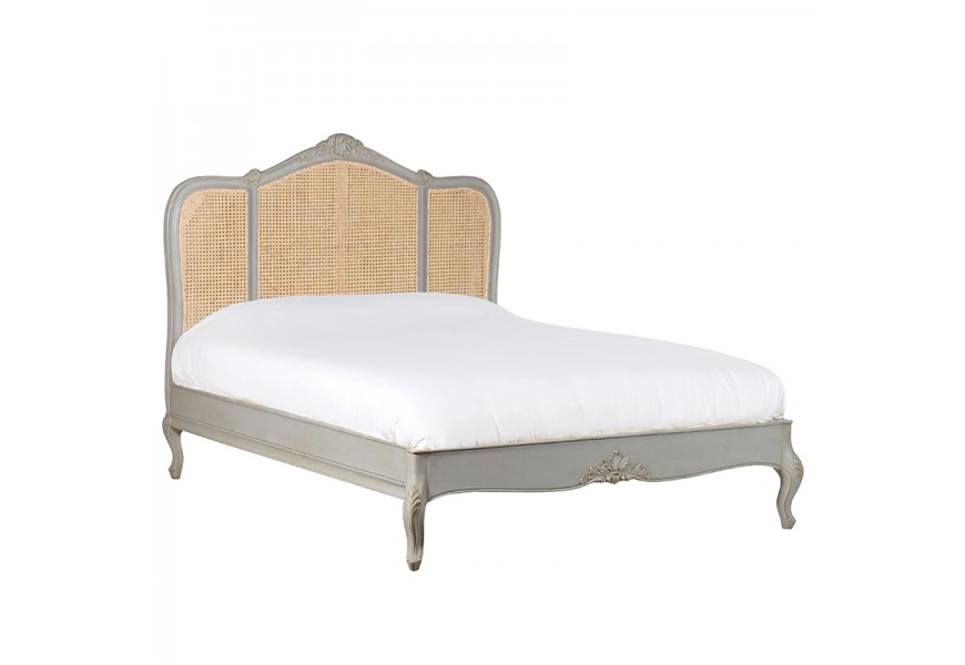 Venkovská královská postel Crema šedá 160 cm