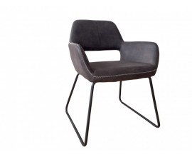 Retro designová šedá židle Pala s područkami 79cm