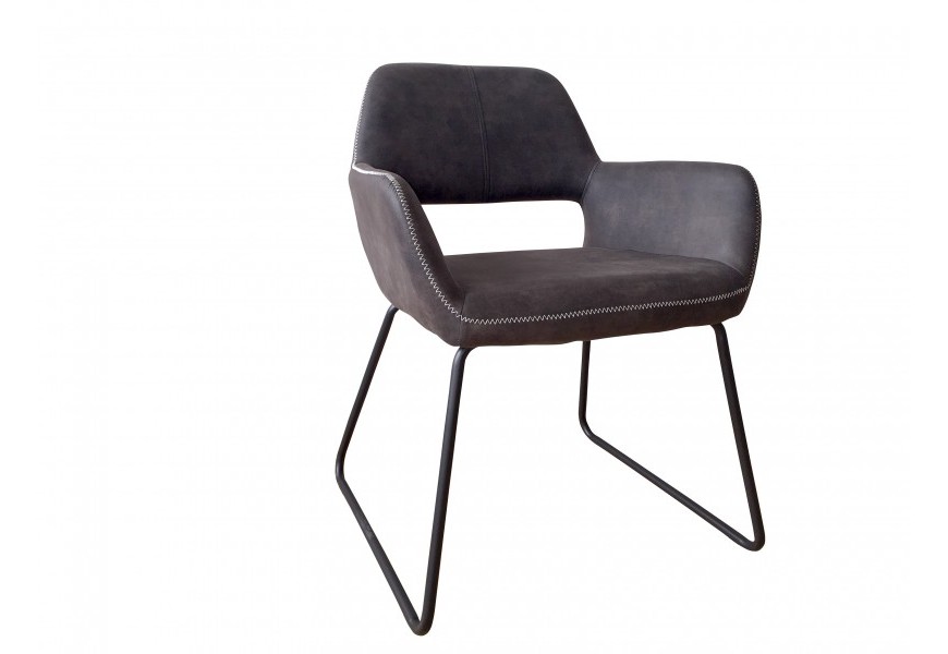 Retro designová šedá židle Pala s područkami 79cm