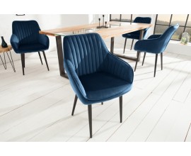 Retro stylov&eacute; křeslo Null 84cm modr&eacute; s područkami