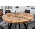 Kulatý jídelní stůl Steele Craft 120cm hnědý z masivního dřeva