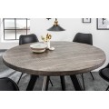 Industriální kulatý jídelní stůl Steele Craft 120cm šedý z masivního dřeva