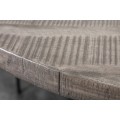 Industriální kulatý jídelní stůl Steele Craft 120cm šedý z masivního dřeva