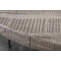 Industriální kulatý jídelní stůl Steele Craft 120cm šedý z masivního dřeva
