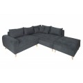 Skandin&aacute;vsk&aacute; luxusn&iacute; rohov&aacute; sedačka s taburetem Tolar 250cm antracit