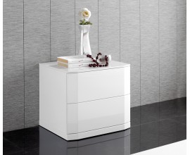 Lesklý moderní noční stolek Napoleone 46cm bílý
