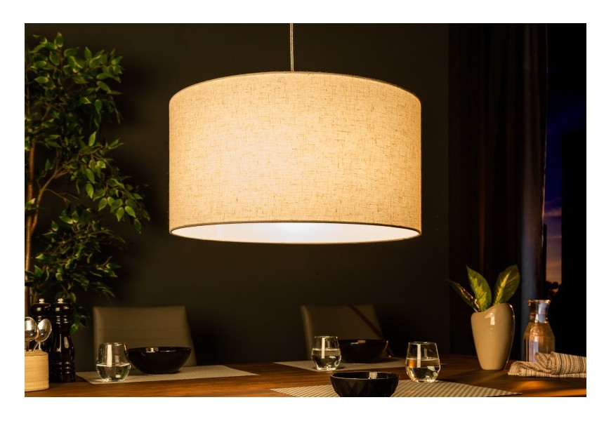 Designová kulatá závěsná lampa Cherire 50cm světle šedá