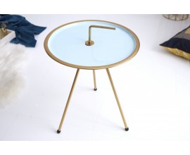 Jedinečný příruční stolek Gedling Turquoise Gold