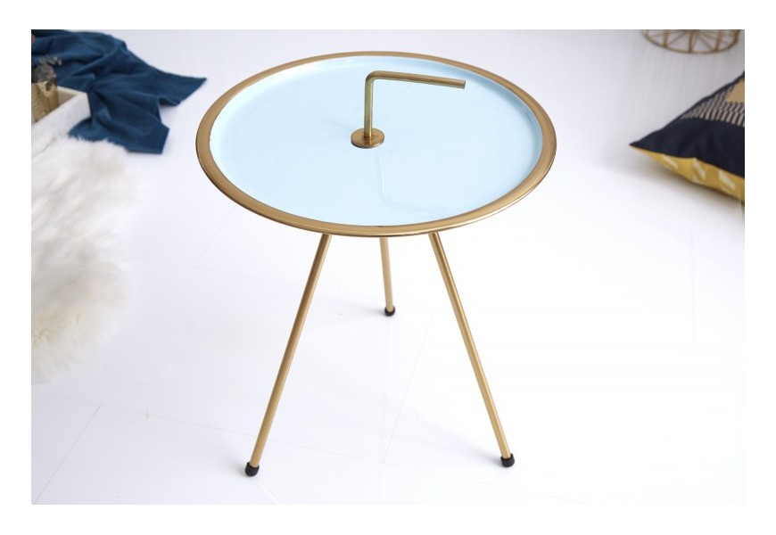 Jedinečný příruční stolek Gedling Turquoise Gold