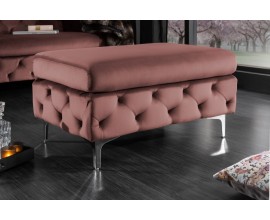 Designová taburetka Modern Barock 90cm chesterfield starorůžová