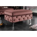 Designov&aacute; taburetka Modern Barock 90cm chesterfield starorůžov&aacute;