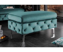 Designová taburetka Modern Barock 90cm chesterfield tyrkysová