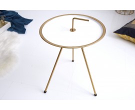 Designový příruční stolek Gedling 36cm White Gold