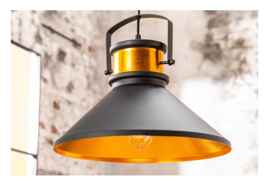 Industri&aacute;ln&iacute; designov&aacute; z&aacute;věsn&aacute; lampa LUZ IV čern&aacute; 37cm