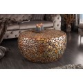 Industriální kulatý konferenční stolek Riverstone z kovu měděné barvy 72 cm