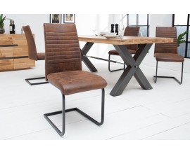 Designov&aacute; industri&aacute;ln&iacute; j&iacute;deln&iacute; židle Gristol hněd&aacute;