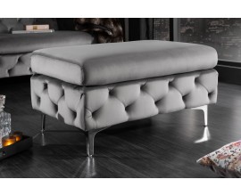 Designová taburetka Modern Barock 90cm chesterfield šedá