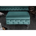 Designov&aacute; taburetka Modern Barock 90cm chesterfield tyrkysov&aacute;
