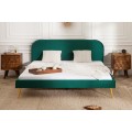 Jedinečná retro postel Ribble v zeleném sametovém potahu 160x200cm