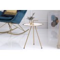 Designový příruční stolek Gedling 36cm White Gold