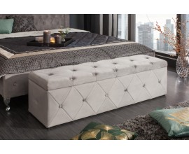 Designová sametová lavice s úložným prostorem Caledonia 140cm stříbrně šedá