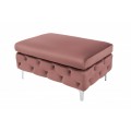 Designov&aacute; taburetka Modern Barock 90cm chesterfield starorůžov&aacute;