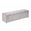 Designový sametový taburet Caledonia s úložným prostorem 140cm stříbrno šedá