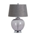 The Versailles Smoked Glass Table Lamp with Chrome Base