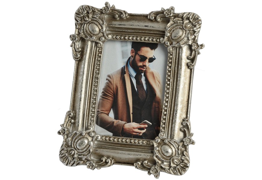 Antický stříbrný zdobený fotorámeček Leakon