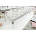 Luxusní čalouněná lavice Modern Barock stříbrná