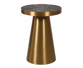 Art-deco kulatý zlatý příruční stolek Brillos 40 cm
