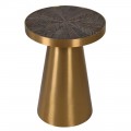 Art-deco kulatý zlatý příruční stolek Brillos 40 cm