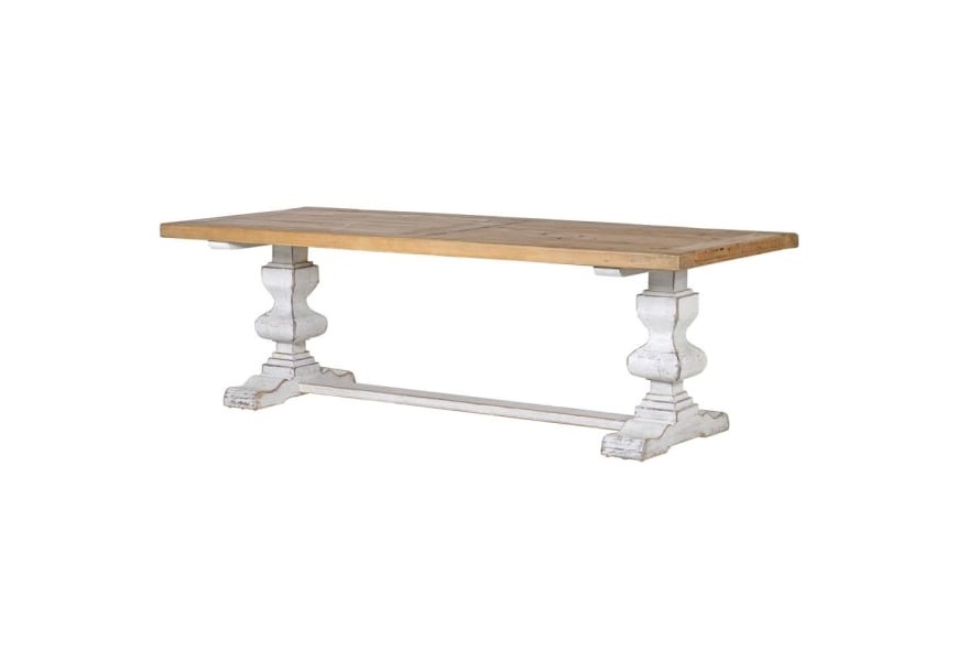Designový jídelní stůl z masivu Schuma hnědý bílý 244 cm