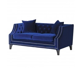 Luxusní modrá art-deco chesterfield sedačka Sylvain 158cm