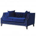 Luxusní modrá art-deco chesterfield sedačka Sylvain 158cm