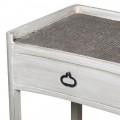 Provensálsku obdélníkový konzolový stolek Celene IV z masivu s bílým vintage odstínem 91cm