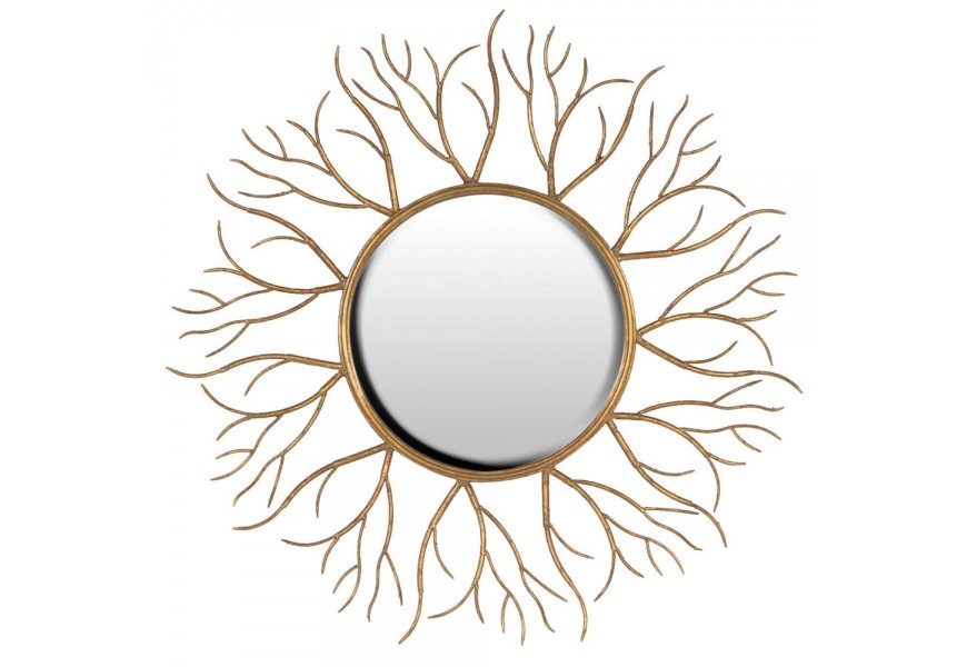 Designové art-deco zrcadlo Gold Twigs 110cm se zlatým rámem