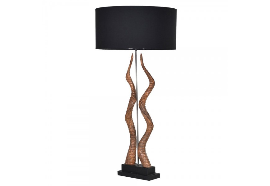 Designová stojací lampa Antilope 121 cm s kruhovým černým stínítkem