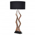 Designová stojací lampa Antilope 121 cm s kruhovým černým stínítkem